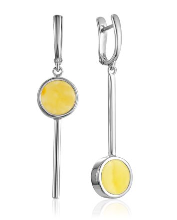 Asymmetric Design Natural Amber Dangle Earrings The Palazzo, image 