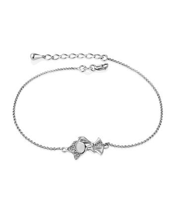 Cute Chain Bracelet With Tiny Crystal Charm, image 