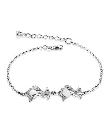 Cute Silver Chain Bracelet With Charms, image 