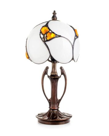 Cognac Amber Table Lamp With Brass, image 