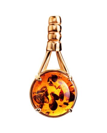 Classy Cognac Amber Pendant In Gold Plated Silver The Shanghai, image 