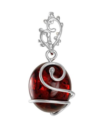 Cherry Amber Pendant In Sterling Silver The Toscana, image 