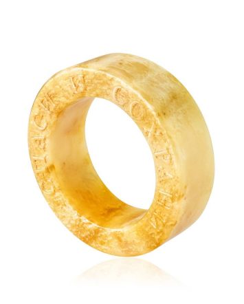 Engraved Amber Band Ring The Magma, Ring Size: 6.5 / 17, image 