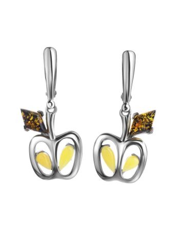Pretty Honey Amber Drop Apple Earrings In Sterling Silver The Confiture, image 