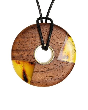 Honey Amber And Wood Pendant The Indonesia, image 