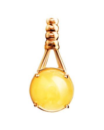 Classy Honey Amber Pendant In Gold Plated Silver The Shanghai, image 