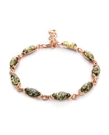 Link Amber Bracelet In Gold Plated Silver The Petal, image 