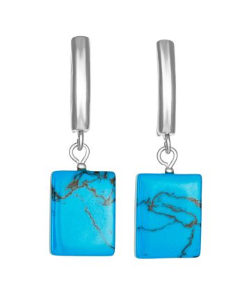 Bright Pressed Turquoise Earrings, image 