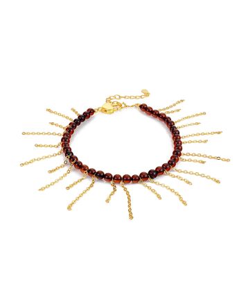 Safari Style Amber Beaded Bracelet The Palazzo, image 