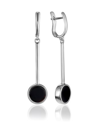 Black Amber Dangle Earrings The Palazzo, image 