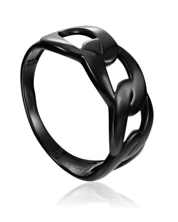 Bold Chain Motif Blackened Ring The ICONIC black edition, Ring Size: 8.5 / 18.5, image 