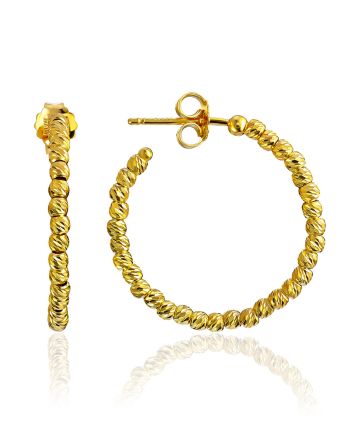 Gilded Hoop Earrings With Glistening Beads The Sparkling, image 