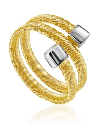 Bicolor Coil Ring With Gilding The Silk, Ring Size: 8 / 18, image 