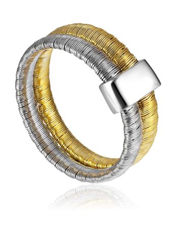 Textured Bicolor Band Ring The Silk, Ring Size: 5.5 / 16, image 
