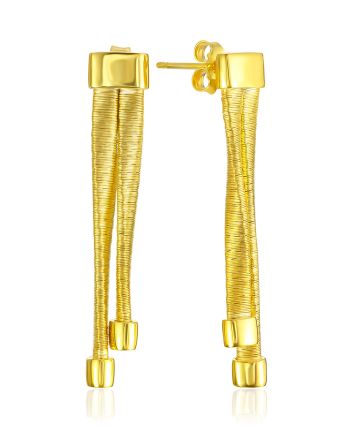 Silk Texture Gilded Dangle Earrings The Silk, image 