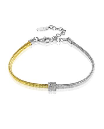 Bicolor Bracelet With Crystals The Silk, image 
