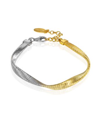Bicolor Gold-Plated Bracelet The Silk, image 