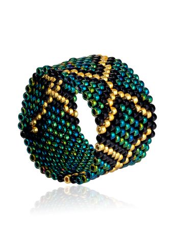 Zigzag Ornament Beaded Ring The Link, Ring Size: 5.5 / 16, image 