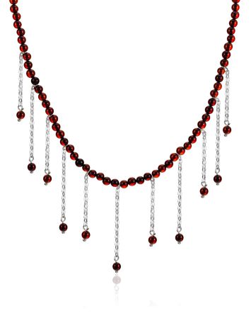 Designer Amber Beaded Necklace With Dangles The Palazzo, image 