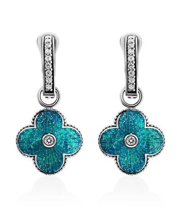 Shimmering Enamel Dangle Earrings With Crystals The Heritage, image 