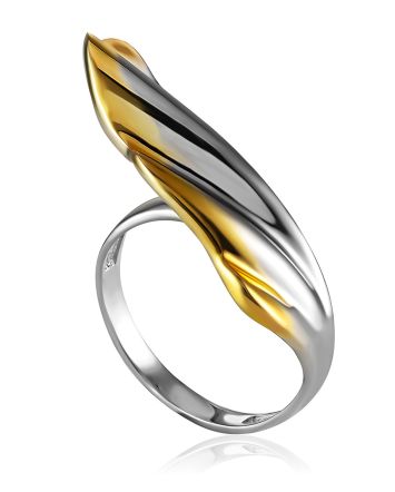 Feather Motif Bicolor Ring, Ring Size: 6 / 16.5, image 