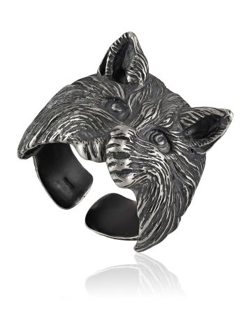 Designer Cat Motif Adjustable Ring, Ring Size: 6.5 / 17, image 