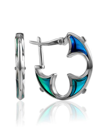 Fabulous Blue Enamel Earrings The Gothic, image 