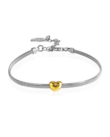 Bicolor Bracelet With Heart-Shaped Charm The Silk, image 