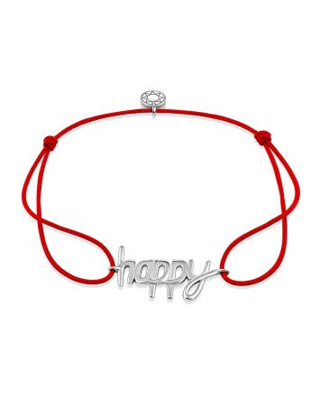 Red Lace Friendship Bracelet "Happy", image 