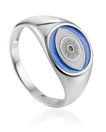 Bold Enamel Ring "Enigma", Ring Size: 6 / 16.5, image 
