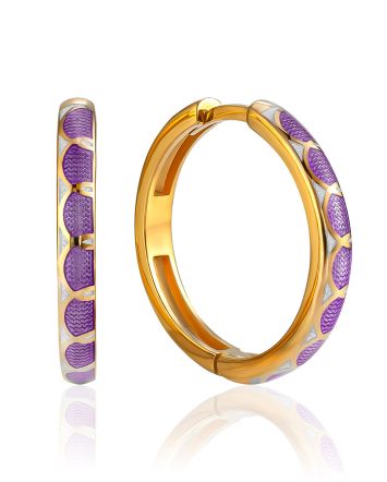 Gilded Hoop Earrings With Enamel, image 