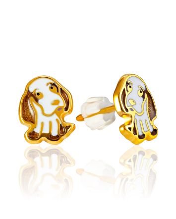 Cute Enamel Studs "Puppies", image 