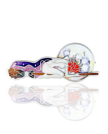 Designer Enamel Brooch "The Witch", image 