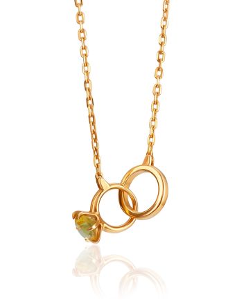 Stylish Gilded Necklace With Zultanite Pendant, image 