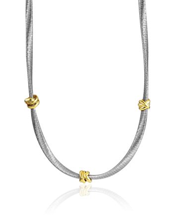 Trendy Silverer Necklace With Gilded Charms The Silk, image 