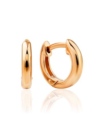 Glossy Gilded Hoop Earrings, image 