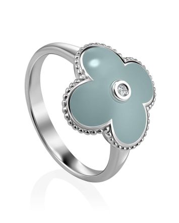 Enamel Floral Ring With Diamond The Heritage, Ring Size: 8 / 18, image 