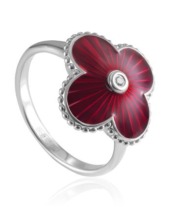 Classy Enamel Ring With Diamond The Heritage		, Ring Size: 7 / 17.5, image 