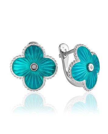 Shimmering Enamel Earrings With Diamonds The Heritage		, image 