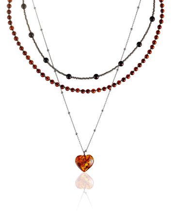 Triple Choker With Natural Amber The Link Collection, image 