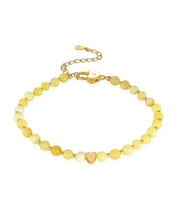 Amber Bracelet With Heart Motif Charm The Palazzo, image 