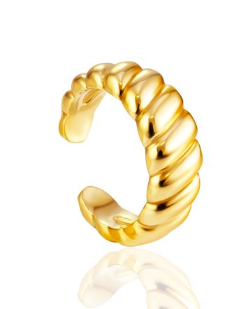 Ribbed Gilded Ear Cuff The ICONIC, image 