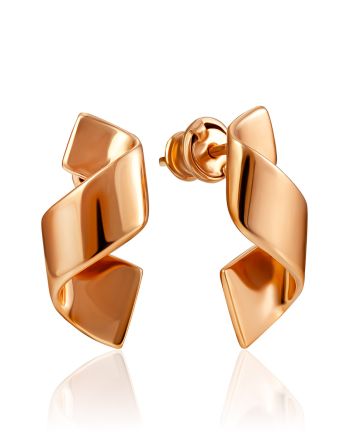 Curl Motif Gilded Earrings The Liquid, image 