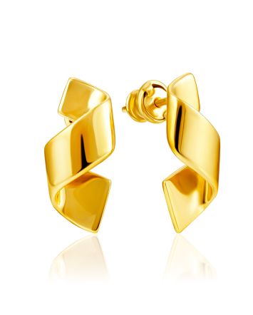 Swirl Design Gilded Earrings The Liquid, image 