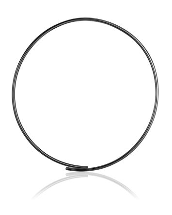 Designer Blackened Hoop Necklace The Silk, image 