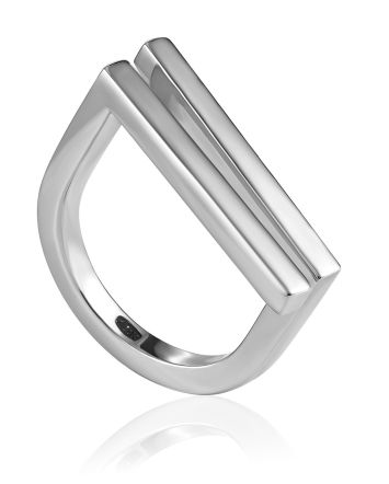 Glossy Geometric Ring The Silk, Ring Size: 8.5 / 18.5, image 