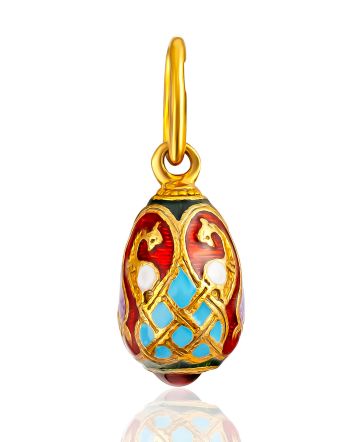 Tiny Enamel Egg Pendant The Romanov, image 