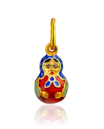 Colorful Enamel Matryoshka Pendant The Romanov, image 