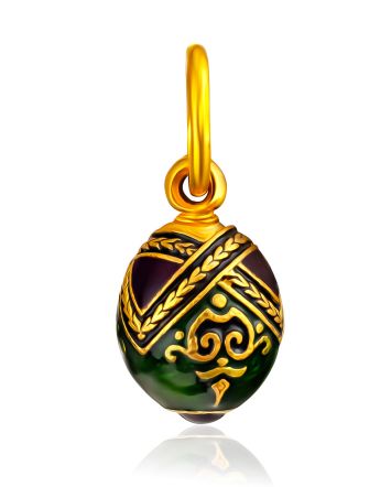Tiny Enamel Egg Pendant The Romanov, image 