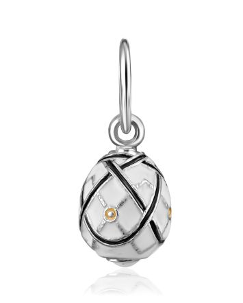 Chic Black And White Enamel Egg Pendant The Romanov, image 